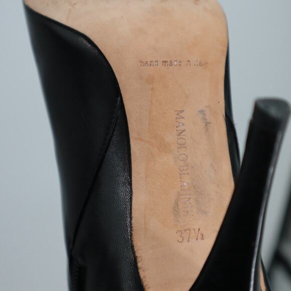 Manolo Blahnik Knee High Lace Up Leather Boots Size 37.5 EU - Picture 8 of 8